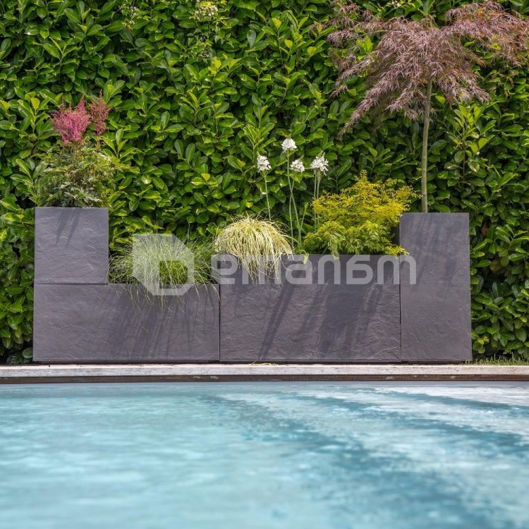 ქოთანი პლასტმასის EDA Plastiques BALCONNIERE VOLCANIA'UP 59 X 19,5 X 22,8სმ 25ლ