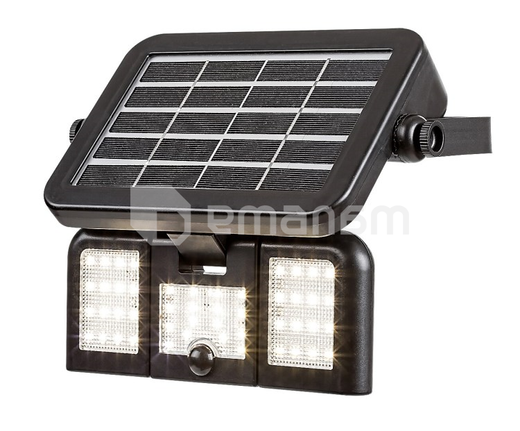 სანათი მზის ელემენტებზე და მოძრაობის სენსორით Rabalux Lihull LED 9.6W 4000K IP44 77020