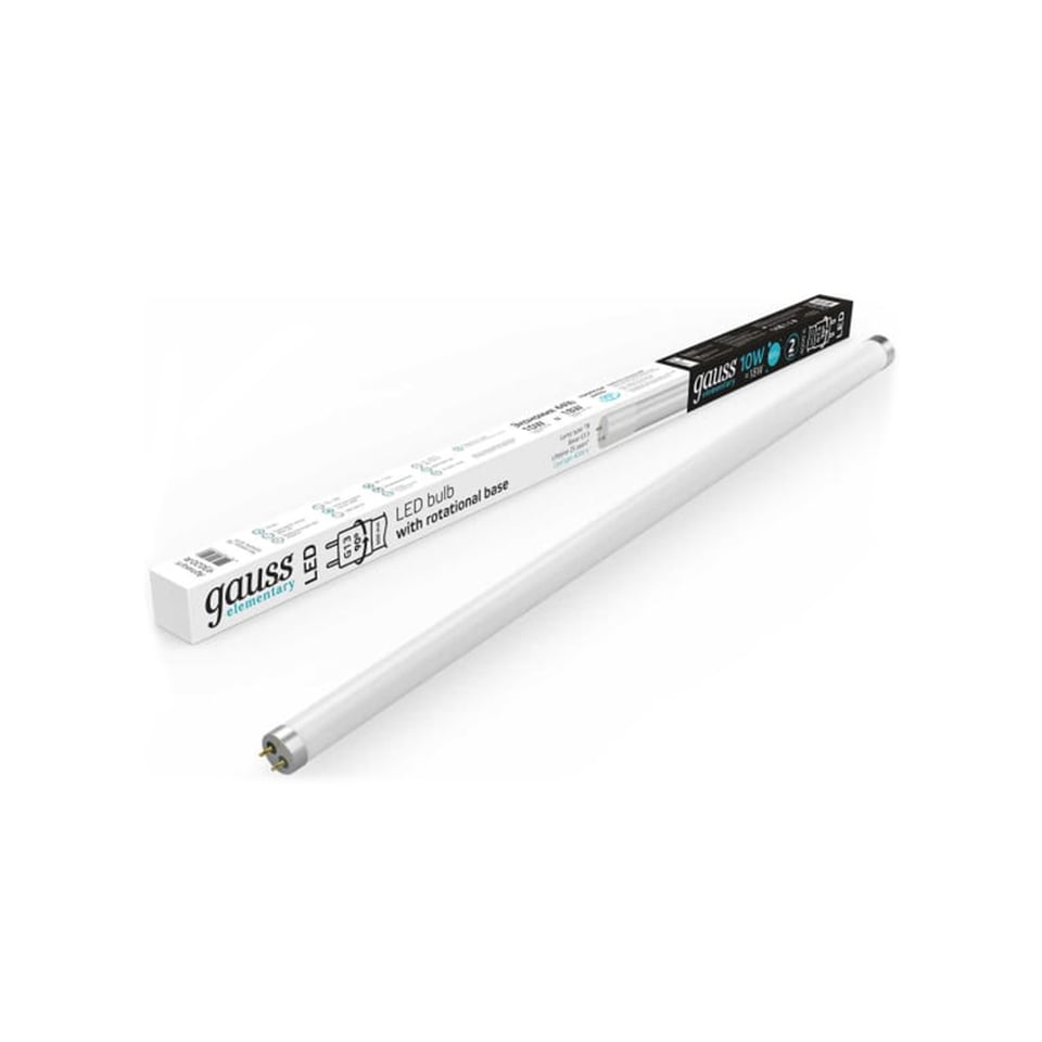 ნათურაT8 10W 800lm 6500K G13 600mm მინის  Gauss Elementary