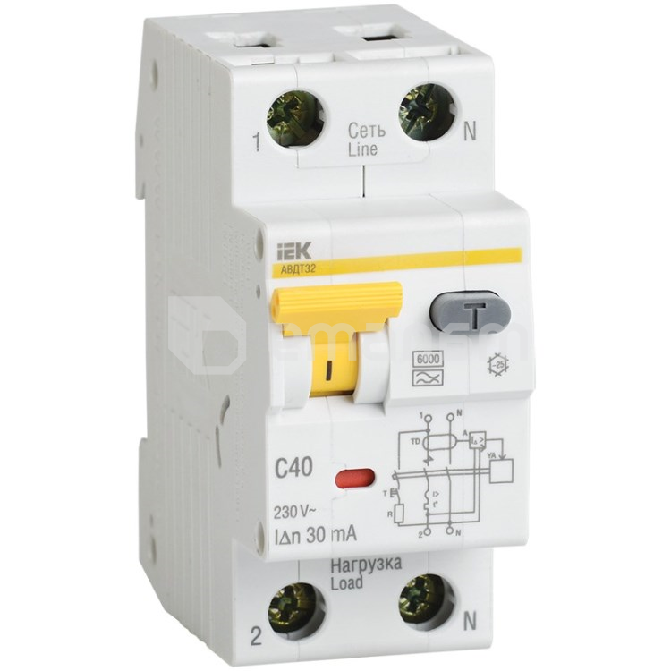 დიფერენციალური ავტოამომრთველი IEK C10 10A 30mA