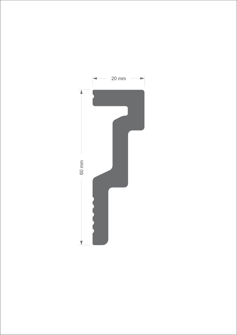 პენოპლასტის ჭერის კარნიზი SG A 60/20