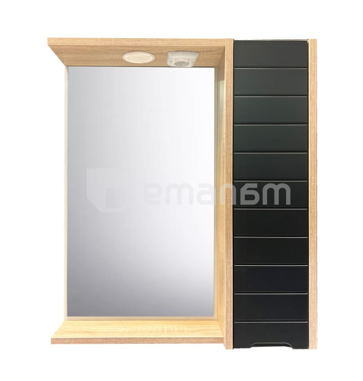 კარადა სარკით Denko Mostar 70 ანტრაციტი ნაცრისფერი/სონომა LED