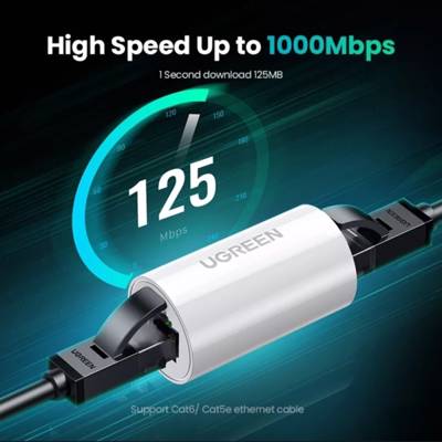ქსელის კაბელის გადასაბმელი UGREEN NW116 (20391), Anti Thunder Rj45 Ethernet Connector, White