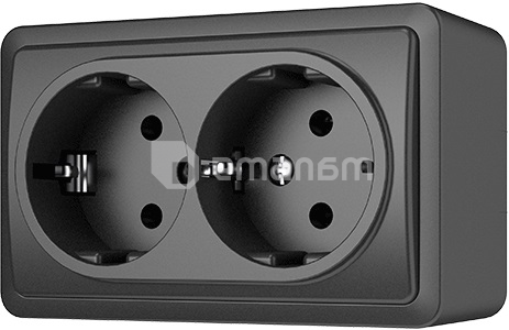 როზეტი დამიწებით Vilma Style Plus SL+250 RP16-021 an 2 განყოფილებიანი ანტრაციტი