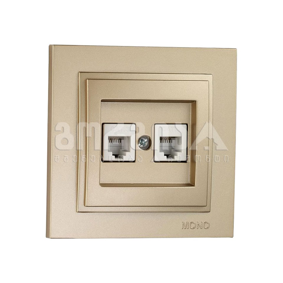 როზეტი ინტერნეტის CAT6 + RJ11 DESPINA TITANYUM
