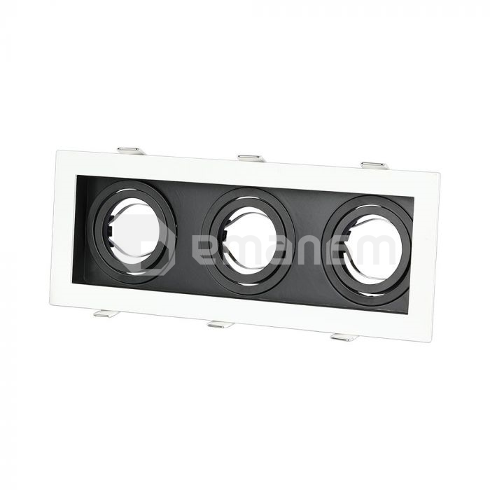 წერტილოვანი სანათი V-TAC რეგულირებადი 3 GU10  თეთრი შავი ფერი 8878