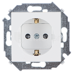 როზეტი დამიწებით შტორებით Simon 15 1591443-030 1 განყოფილებიანი თეთრი