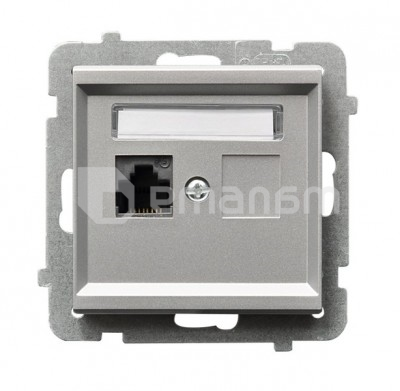 როზეტი კომპიუტერის Ospel Sonata GPK-1R/K/m/38 RJ45 Cat 5e 1 განყოფილებიანი ვერცხლი მქრქალი