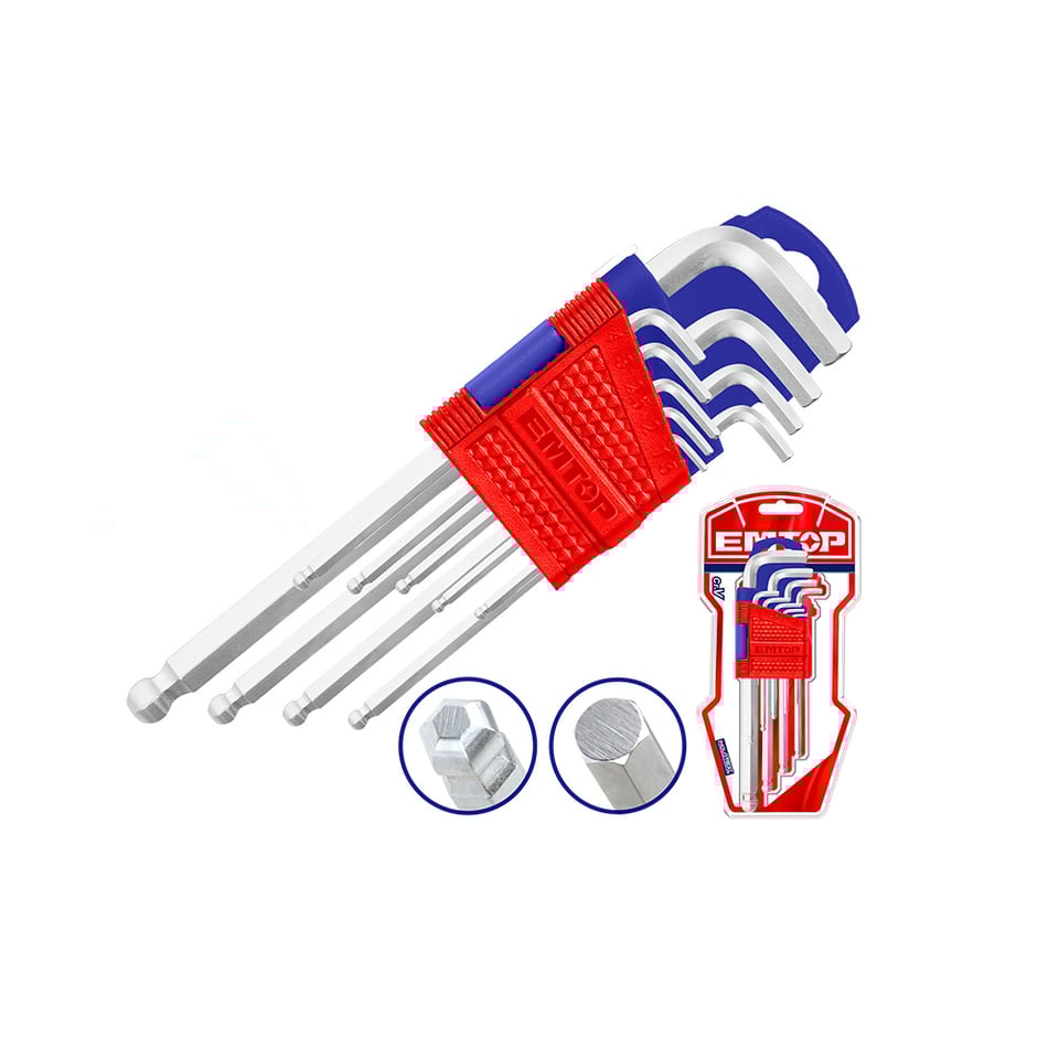 ვარსკვლავა სახრახნისების ნაკრები გრძელი სახელურით 9ც E EMTOP