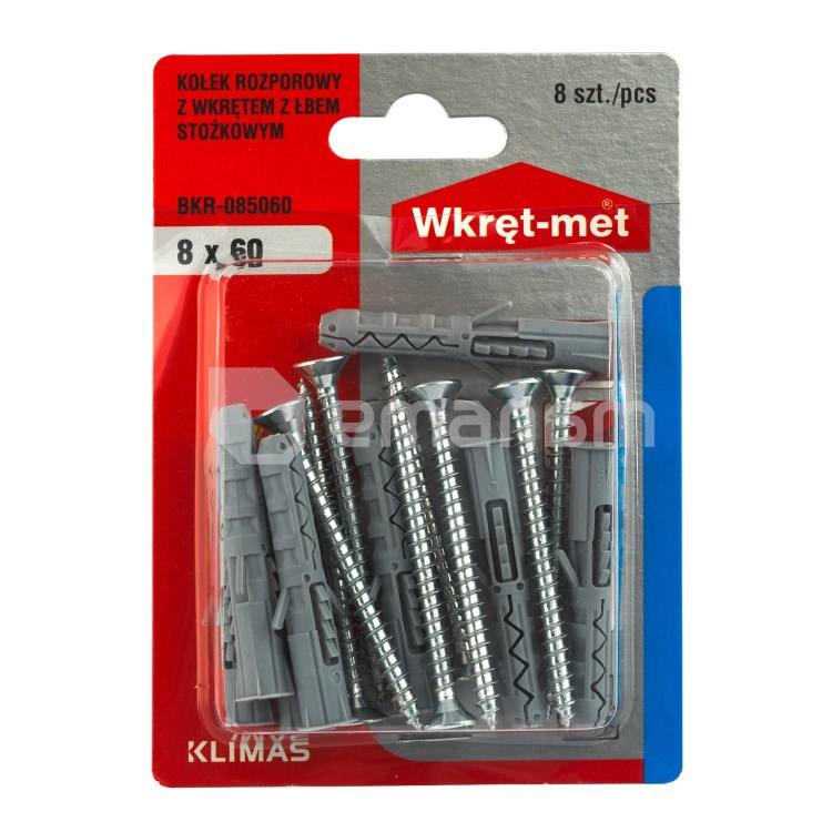 დიუბელი სჭვალით Wkret-met BKR-085060 8x60 მმ 8 ც