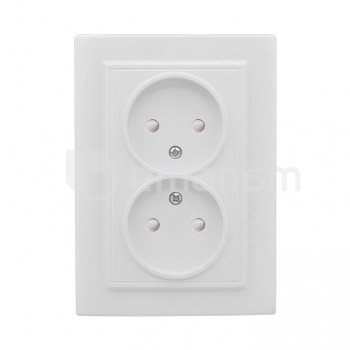 როზეტი შტორებით EKF ERR10-102-100 2 განყოფილებიანი თეთრი