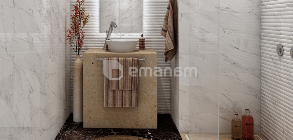 კაფელი Super Ceramica CARRARA NEGRO BRILLO RVTO PR 20X60სმ