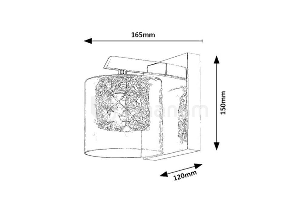 ბრა Rabalux DUCHESS LED 1 G9 h150 L120 ქრომი გამჭირვალე 3113