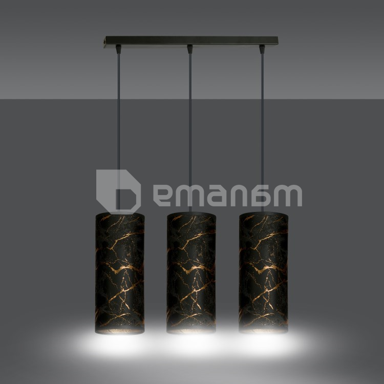 საკიდი EMIBIG Karli 3 E27 3x MAX 60W მარმარილო შავი