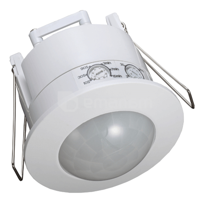 მოძრაობის ინფრაწითელი სენსორი LINUS 360° 6მ  3-2000LUX სამაგრით LSS005