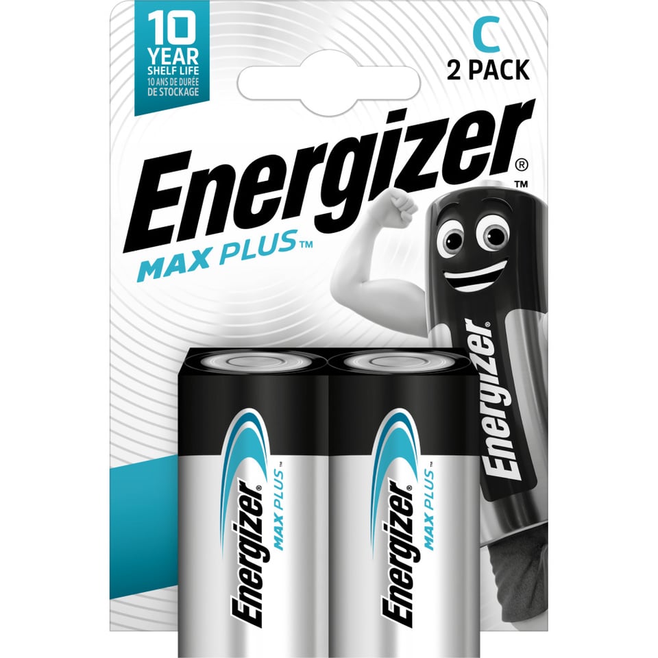 ელემენტი Energizer Max Plus C ტუტე (2 ცალი)