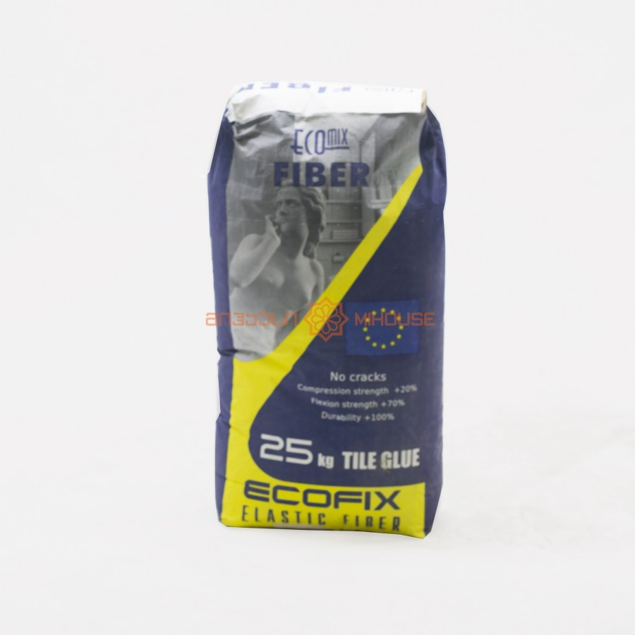 წებო-ცემენტი ECOFIX   25 კგ-იანი ტომარა FIBER
