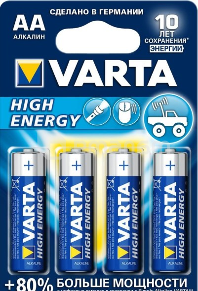ელემენტი VARTA Alkaline High Energy AA 1.5 V 4 ც