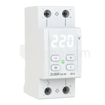 რელე ZUBR ერთფაზიანი ძაბვის 2 მოდულისთვის 40 A მაქსიმუმ 50 A 8 800 VA D2-40