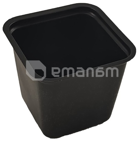 პლასტმასის ქოთანი 12x19,5 (შავი) სადრენაჟო სისტემით