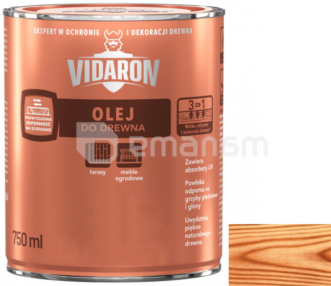 ზეთი ხის Vidaron 750 მლ D02 ბუნებრივი ტექი