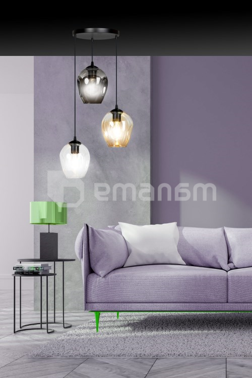 საკიდი EMIBIG Istar Premium 3 E27 3x MAX 60W შავი მიქსი