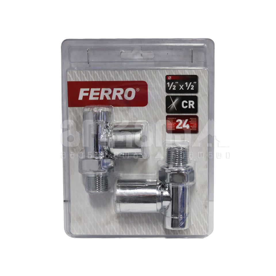 რადიატორის ვენტილის კომპლექტი 1/2 Chrome ZGB30CR Ferro