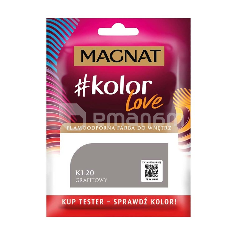საღებავი-ტესტი ინტერიერის Magnat Kolor Love 25 მლ KL20 გრაფიტი