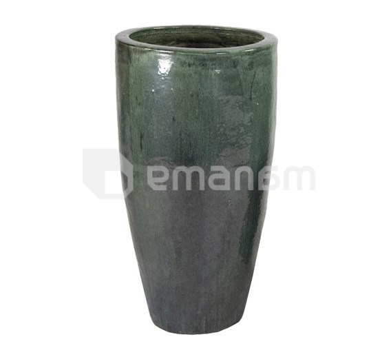 ქოთანი კერამიკული Mega Collections Glazed Conical Round High Moss Green 30x65სმ