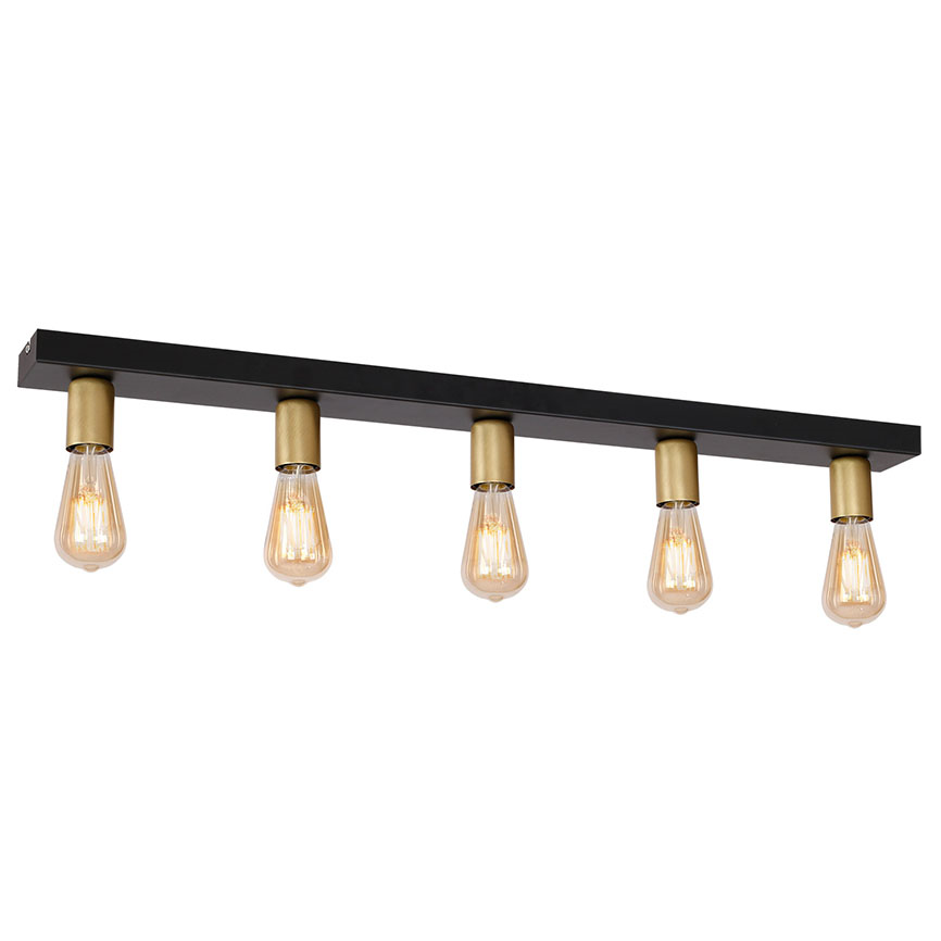 საკიდი Luminex 1307 Filo 5 E27 15W შავი ოქროსფერი
