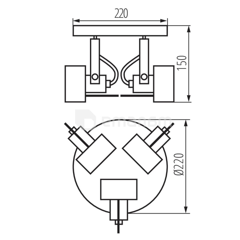 სპოტი Kanlux 34926 SONDA II 3 GU10 EL-3O B