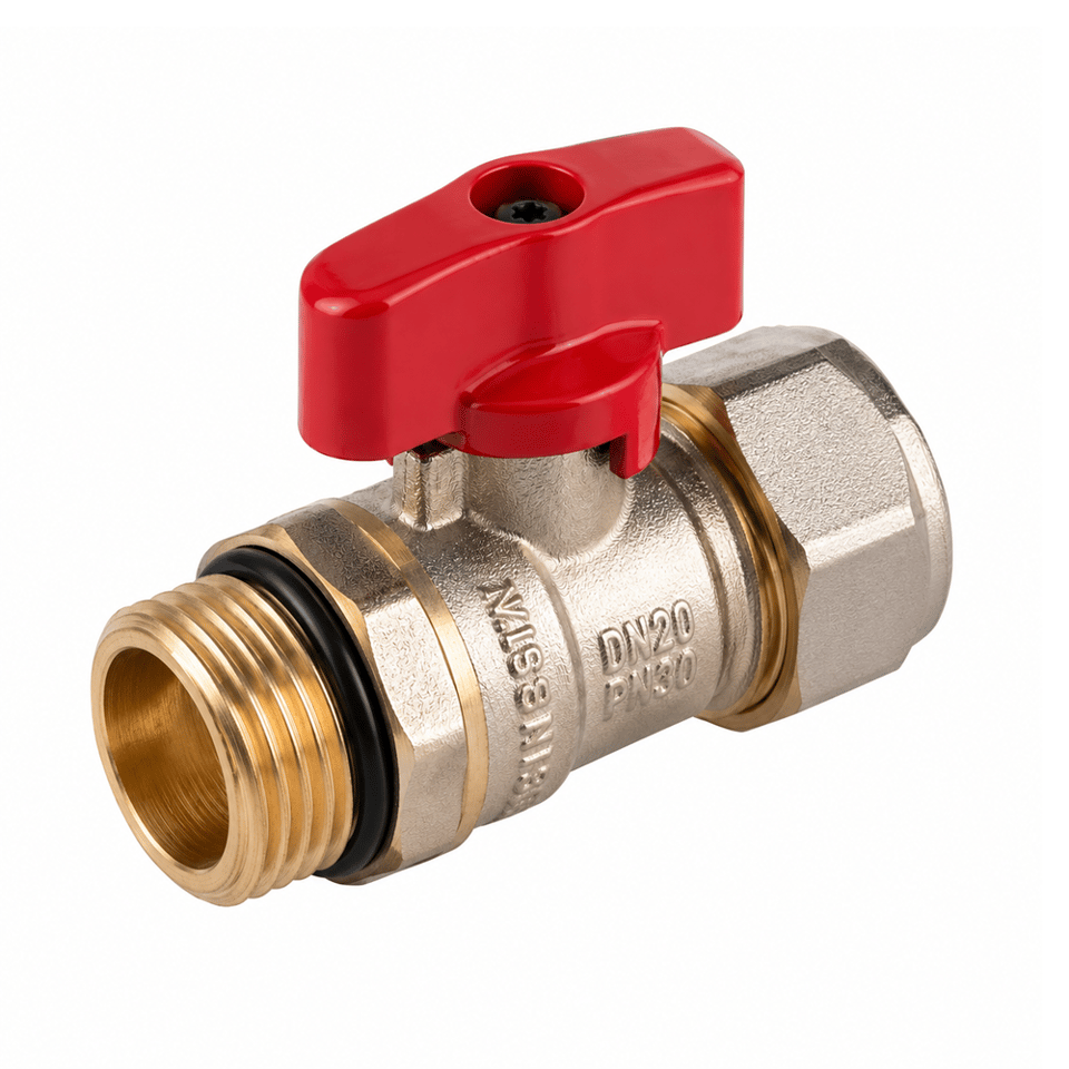 ბურთულა ვენტილი ლატუნის მილებისთვის red 1/2 KNPEX16 Ferro