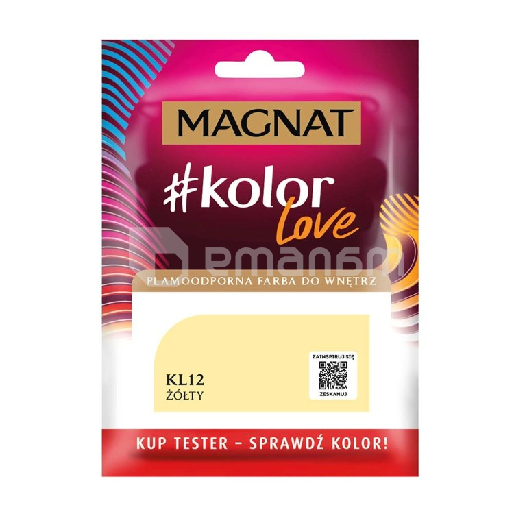 საღებავი-ტესტი ინტერიერის Magnat Kolor Love 25 მლ KL12 ყვითელი