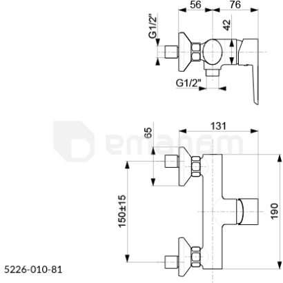 შემრევი საშხაპე კაბინისათვის  KFA Neon ქრომი
