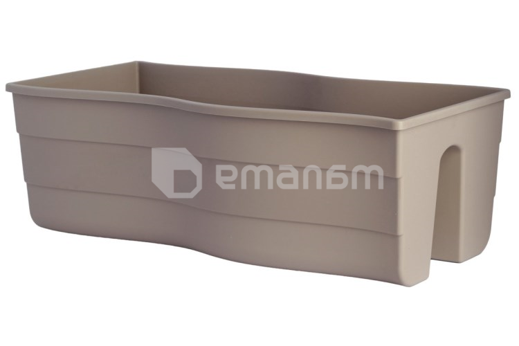 პლასტმასის ქოთანი ყვავილებისთვის FORM PLASTIC Wave railing pot 2489-051 Ø660 taupe