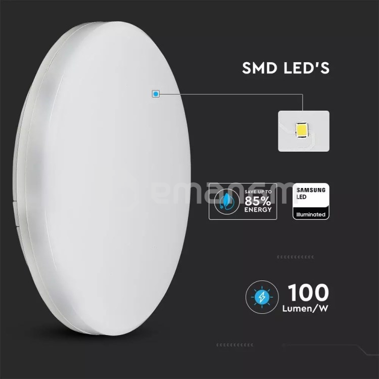 სანათი V-TAC LED Samsung 13889 IP44 1500lm 3000K 15W