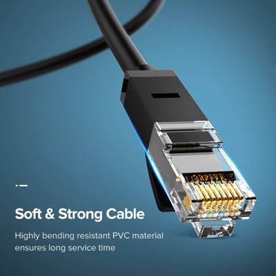 ქსელის კაბელი UGREEN NW102 (60545) Cat 6 Patch Cord UTP Lan Cable 1.5m (Black)