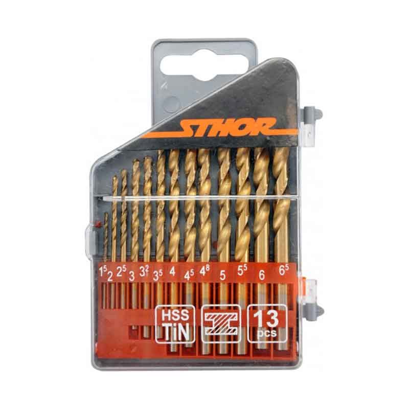 ლითონის ბურღების ნაკრები TITAN HSS 1.5-6.5მმ (13ც) STHOR