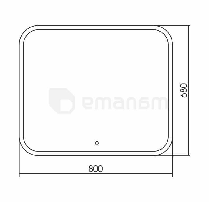 სარკე Silver Mirrors Stiv 800x680 მმ,სენსორული