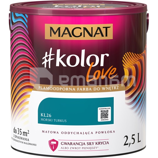 საღებავი ინტერიერის Magnat Kolor Love 2.5 ლ KL26 ზღვის ფირუზისფერი