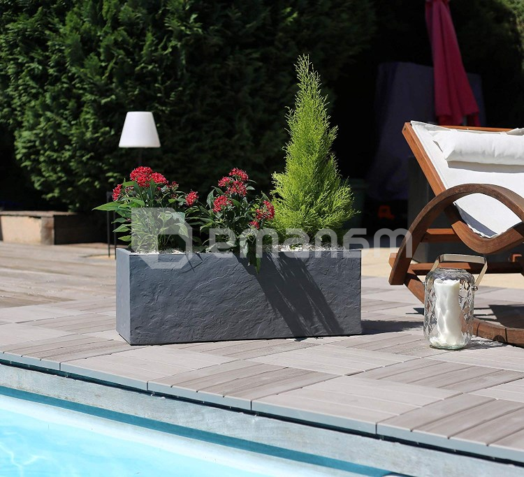 ქოთანი პლასტმასის EDA Plastiques BALCONNIERE VOLCANIA'UP 59 X 19,5 X 22,8სმ 25ლ