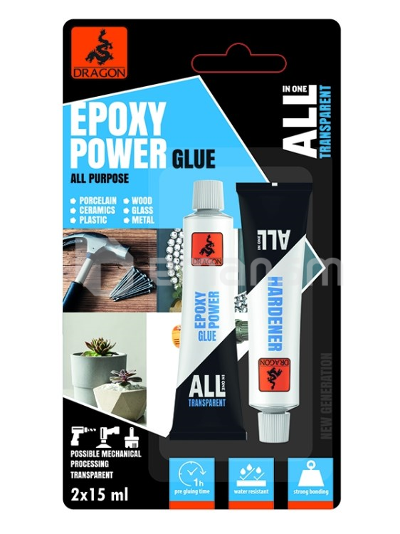 წებო ეპოქსიდური უნივერსალური Dragon DAP015 2х15 მლ