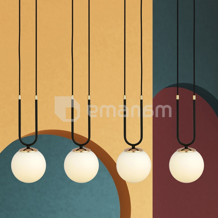 საკიდი EMIBIG GLAM 4 E14 4x MAX 40W BLACK OPAL