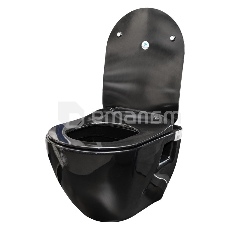 დასაკიდი უნიტაზი თავსაფრით EGE SERAMIC Dropia Black