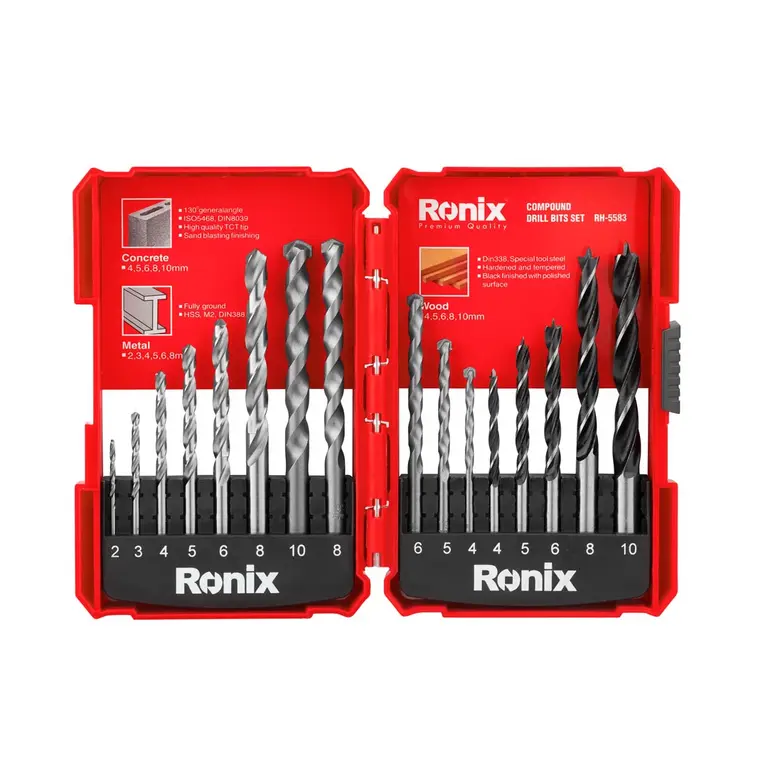 მულტი გამოყენების ბურღების ნაკრები Ronix RH-5583 16ც