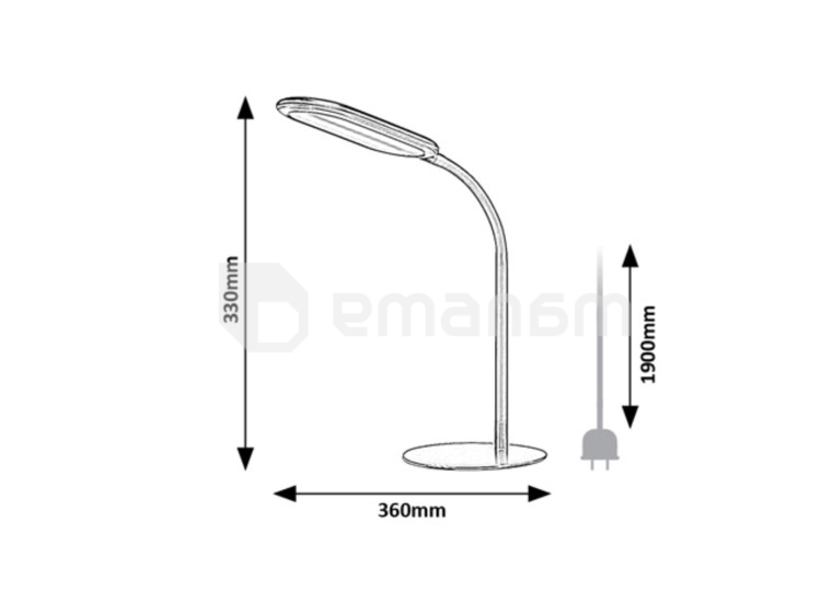 მაგიდის სანათი Rabalux Adelmo 10W 3000 6000K შავი თეთრი 74007