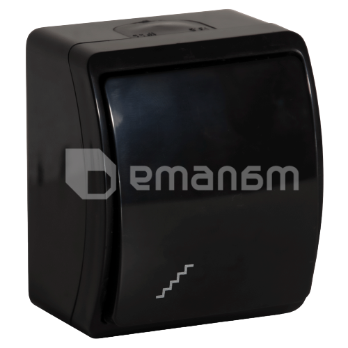 ჩამრთველი ORNO AQUATIC 1 IP44 გამავალი შავი