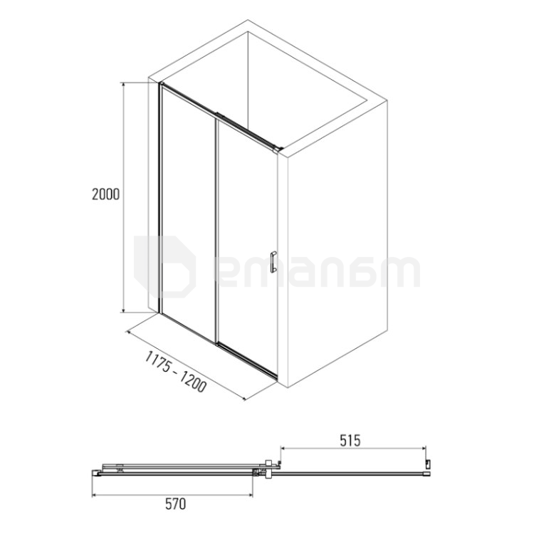 კარი გასაწევი  Alex Baitler AB64B120 120×200 cm დაბურული