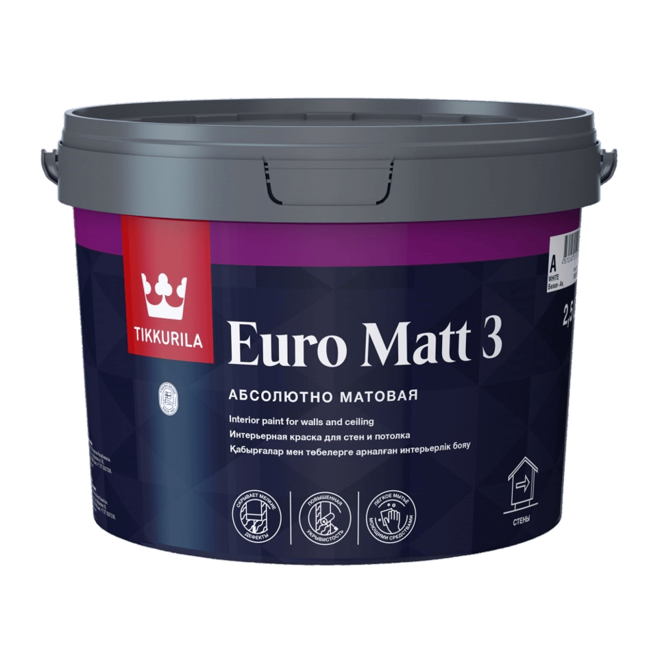 საღებავი ინტერიერის Tikkurila EURO MATT 3 A_New 2,5 ლ
