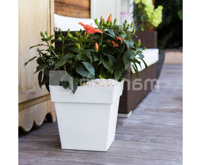 ქოთანი პლასტმასის EDA Plastiques POT TOSCANE CARRE 32 X 32 X 32სმ 22ლ